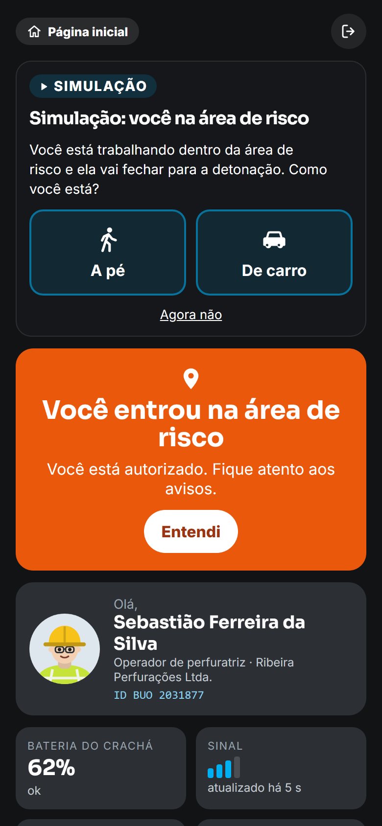 Aplicativo do trabalhador no celular